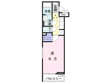 エスポア 2(1K/3階)の間取り写真