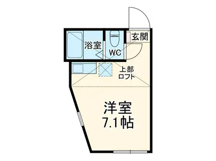 ユナイト石川町マルシュ(ワンルーム/2階)の間取り写真