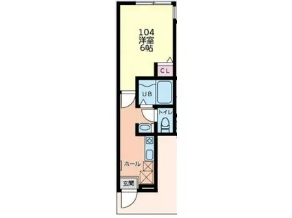 ガーベラ西八王子(1K/1階)の間取り写真