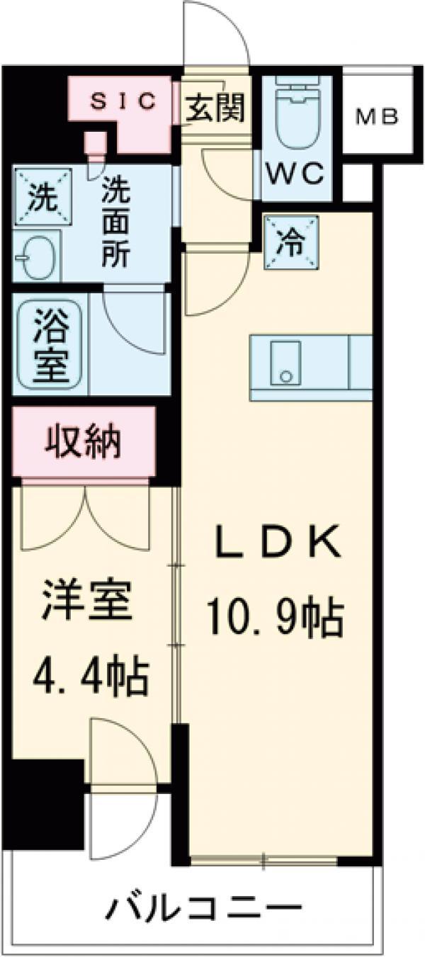 プレール・ドゥーク亀戸Ⅵ(1LDK/5階)の間取り写真