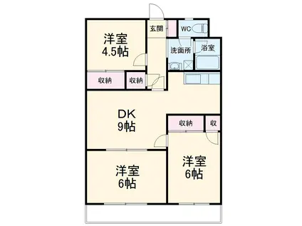 JUN仏子(3DK/3階)の間取り写真