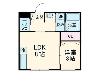 FLAT八千代村上(1LDK/2階)の間取り写真