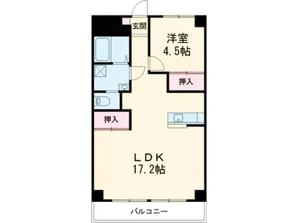 CHEZ MOI MAEBASHI シェモワ前橋(1LDK/6階)の間取り写真