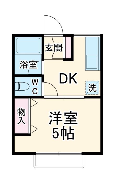 シティハイムサクセスⅡ(1K/1階)の間取り写真