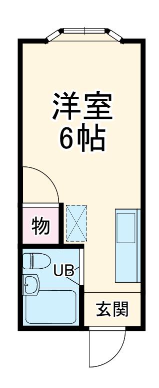 ホワイトヒルズ(ワンルーム/2階)の間取り写真