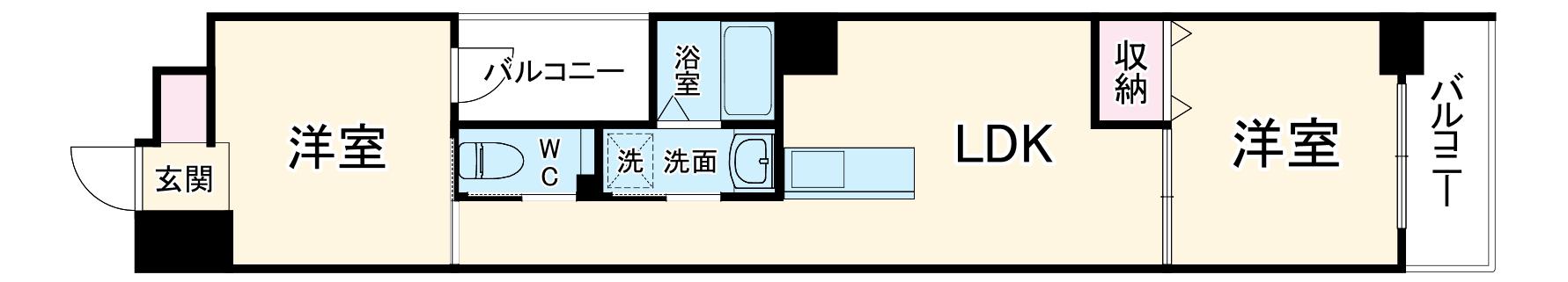 亀島マンション(2LDK/4階)の間取り写真