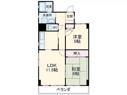 グランセーブル高岳(2LDK/5階)の間取り写真
