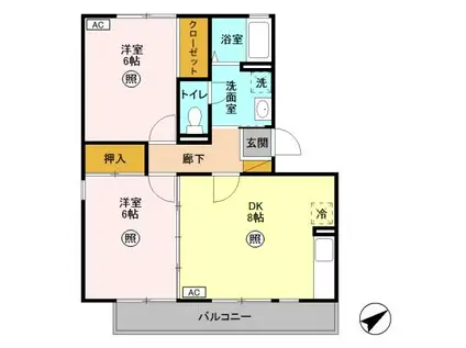 セピアコート(2DK/3階)の間取り写真