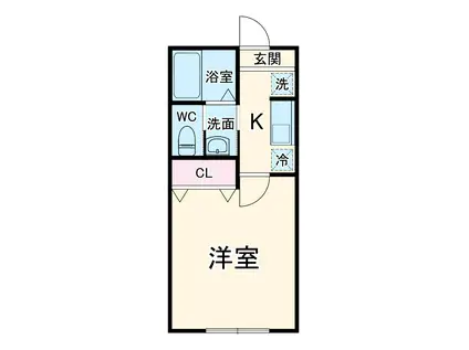 川辺の朝とエスプレッソ(1K/1階)の間取り写真