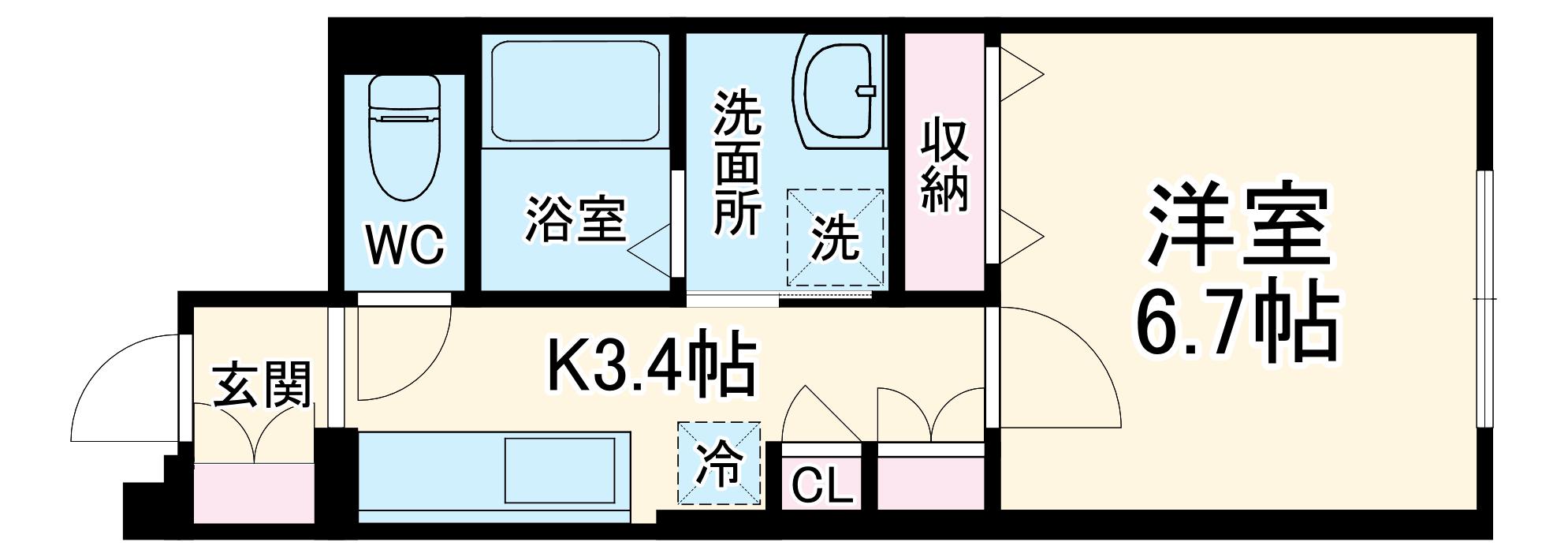 HEBEL MAISON 中野町(1K/1階)の間取り写真