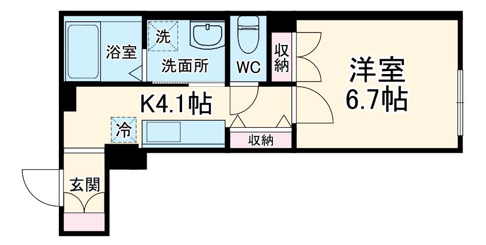 HEBEL MAISON 中野町(1K/1階)の間取り写真