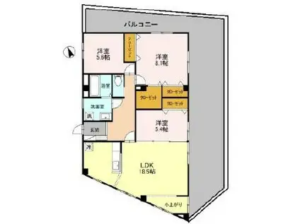 東京地下鉄有楽町線 和光市駅 徒歩3分 2階建 築13年(3LDK)の間取り写真