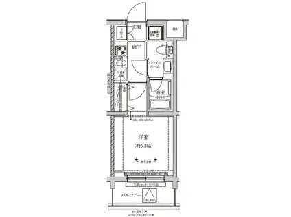 RELUXIA成増Ⅱ(1K/4階)の間取り写真