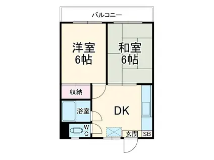 第一加藤コーポ(2DK/1階)の間取り写真
