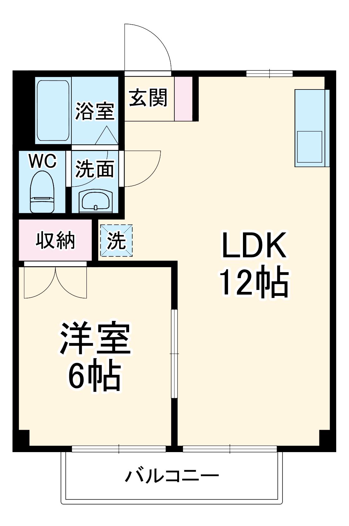 サンビレッジ(1LDK/2階)の間取り写真