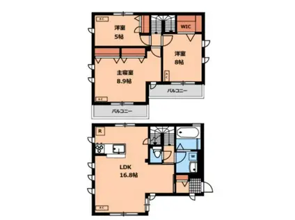 京王電鉄京王線 仙川駅 徒歩18分 2階建 築1年(3LDK)の間取り写真
