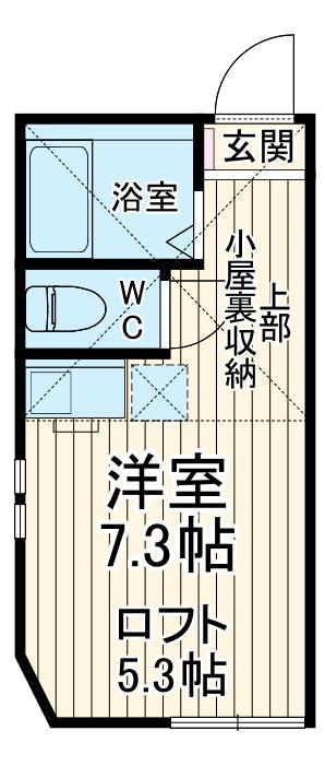 K.F 堀ノ内(ワンルーム/2階)の間取り写真