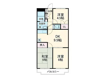 グランドソレーユ座間(3DK/3階)の間取り写真