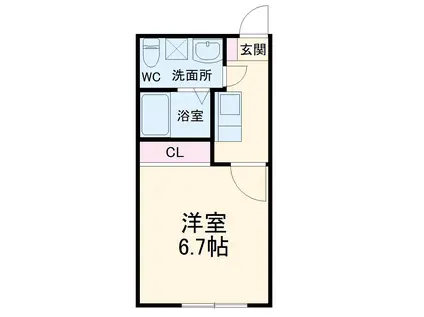 メルシーメゾン(1K/1階)の間取り写真