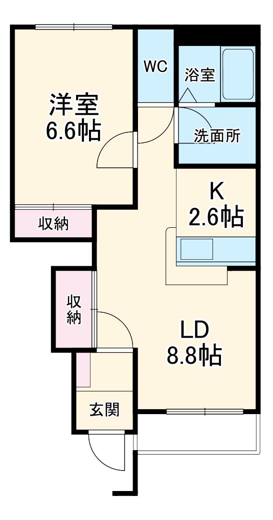サンライズ(1LDK/1階)の間取り写真