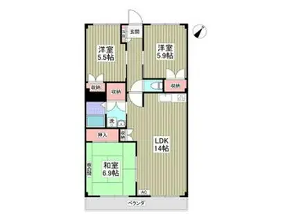 セピアレジデンスⅡ(3LDK/1階)の間取り写真