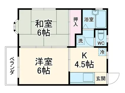 MKハイツ Ⅰ(2K/2階)の間取り写真