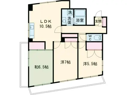 京王電鉄京王線 柴崎駅 徒歩2分 4階建 築40年(3LDK/4階)の間取り写真