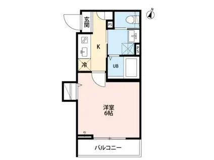 ティファナ蕨(1K/1階)の間取り写真