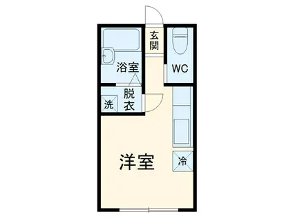 TSミキハイツⅡ(ワンルーム/1階)の間取り写真
