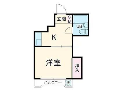 オーク新狭山(1K/2階)の間取り写真
