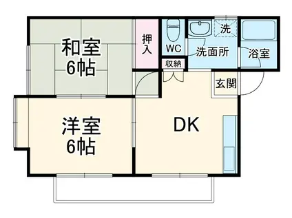 ハイム・ミストラル(2DK/1階)の間取り写真