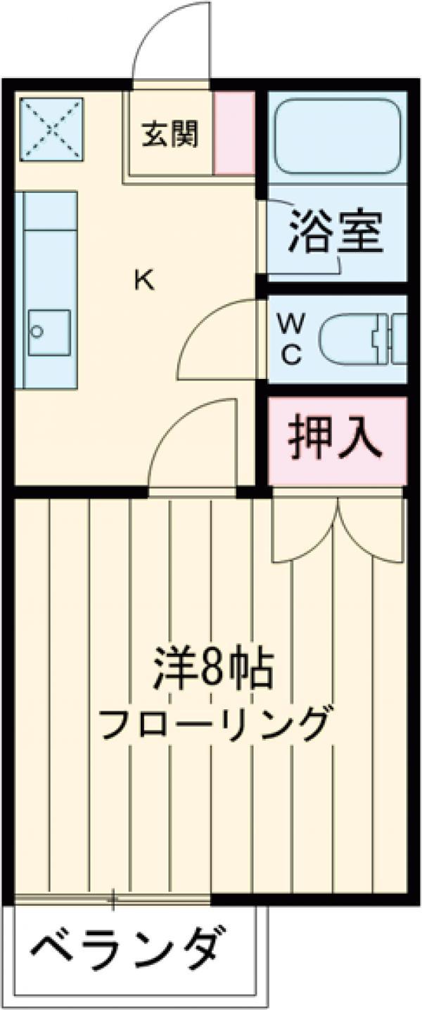 ロイヤルハイツ(1K/1階)の間取り写真