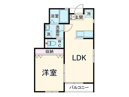 プリムラ(1LDK/1階)の間取り写真