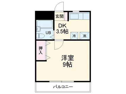 市ヶ尾森ビル参番館(1K/2階)の間取り写真