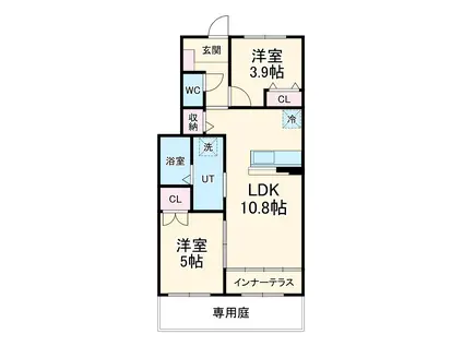 グリーンハイツⅠ(2LDK/1階)の間取り写真