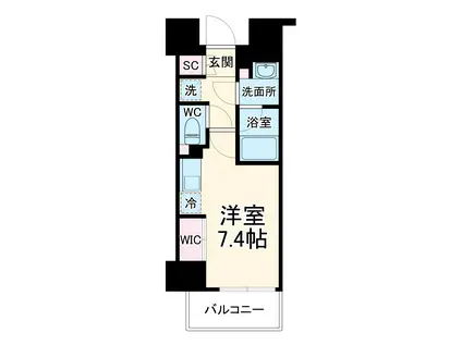 ザ・パークハビオ川口(ワンルーム/8階)の間取り写真