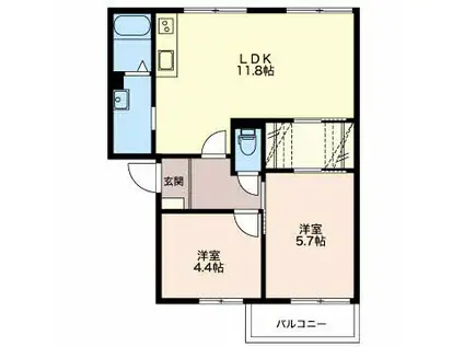 エントピア20(2LDK/1階)の間取り写真