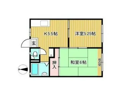 レジデンストミー(2K/1階)の間取り写真