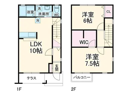 クイーンズヒル A棟(2LDK)の間取り写真