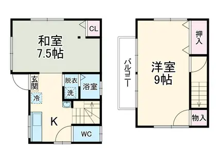 千代田・常磐緩行線 南柏駅 徒歩23分 2階建 築53年(2K)の間取り写真