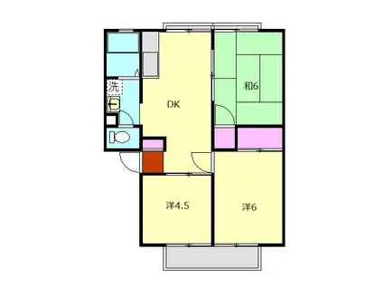 マリンハイツ(3DK/2階)の間取り写真