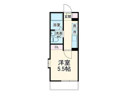 ブルーメン舞浜(1K/3階)の間取り写真