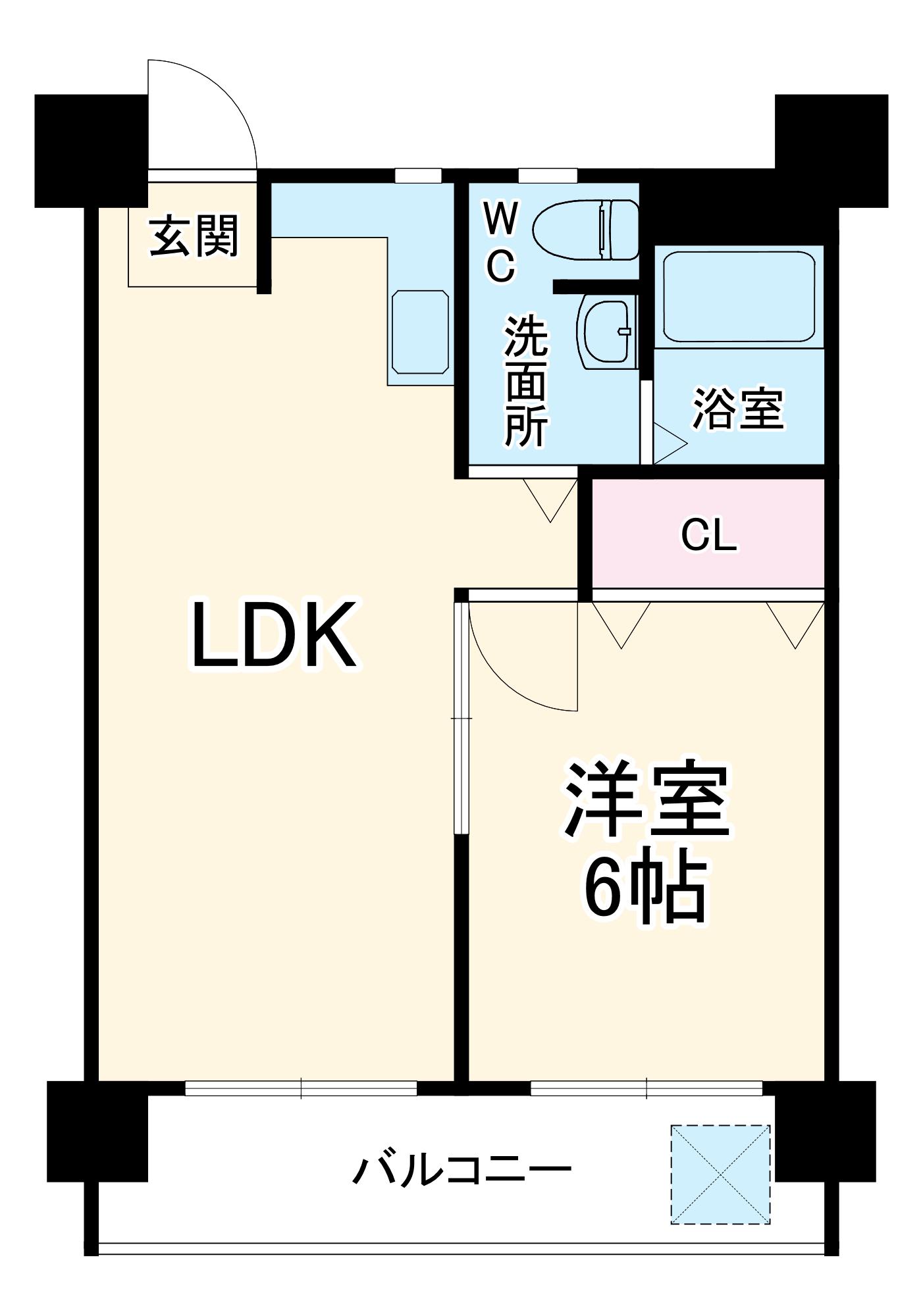レジデンス・オザック(1LDK/5階)の間取り写真