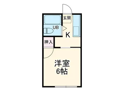 サンシティー二川南(1K/1階)の間取り写真