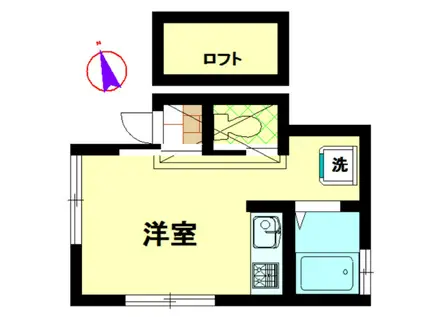 ハイツあかり(ワンルーム/2階)の間取り写真