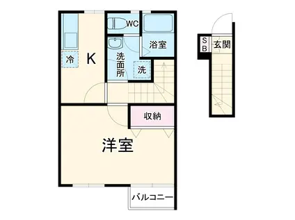 プリムラ(1K/2階)の間取り写真