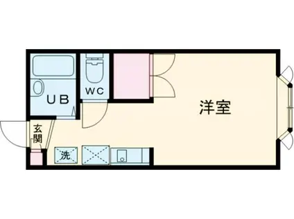 FLAT OUTⅢ(ワンルーム/2階)の間取り写真