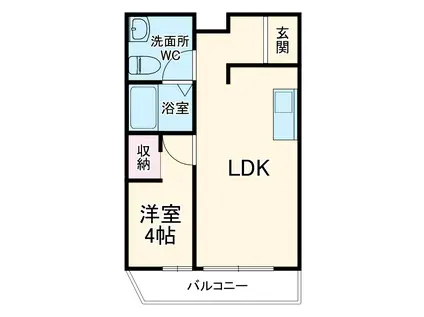 ミッドタウン原市(1LDK/3階)の間取り写真