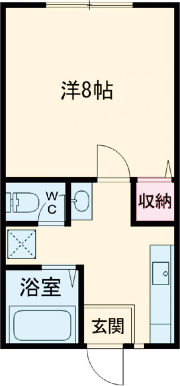 ヒルトップ御城A(1K/1階)の間取り写真