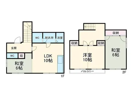 東武伊勢崎・大師線 草加駅 徒歩26分 2階建 築46年(3LDK)の間取り写真